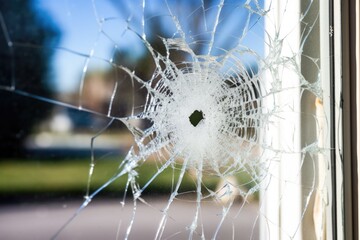 broken residential window due to vandalism