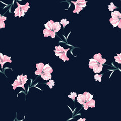 seamless vector flower design pattern on  background