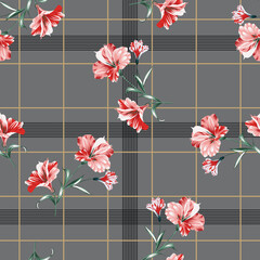 seamless vector flower design pattern on  background