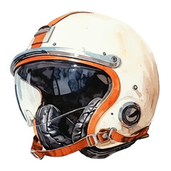 helmet watercolor illustration, generative AI