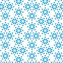 Seamless pattern of Christmas winter snowflakes, vector background.