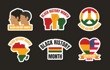 set of sticker design  black history month