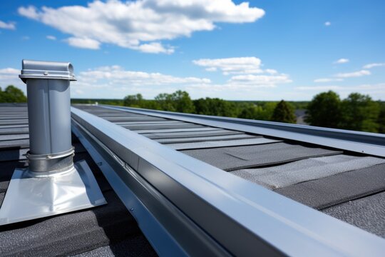 scupper and downspout system on a flat roof