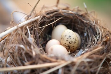 Naklejka na ściany i meble an egg hatching in a birds nest