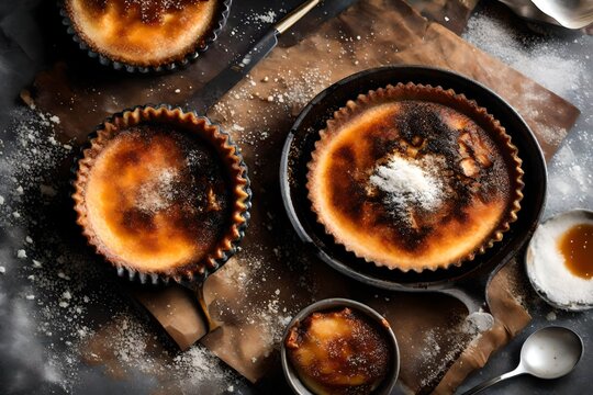 A caramelized cr??me br?"l?(C)e with a perfectly torched sugar crust, ready to be cracked