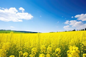 bright yellow rapeseed field, source of pollens