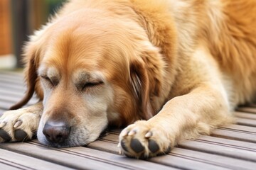 dog paw close-up exhibiting allergy symptoms