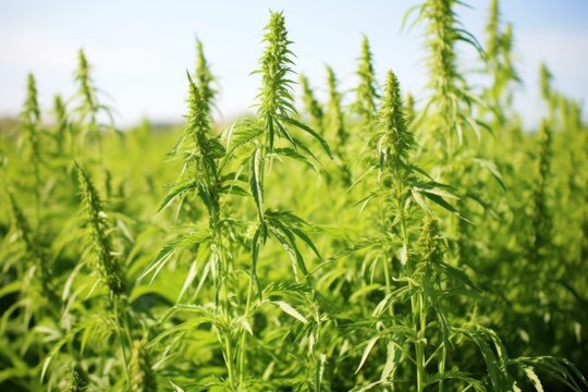 close-up shot of ragweed plant, a common allergen