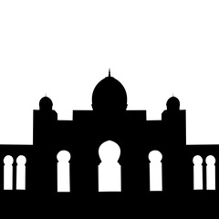 Mosque silhouette decoration, islamic mosque