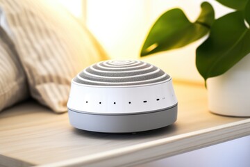 close-up image of a white-noise machine