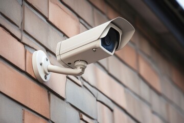 a smart security camera attached to the outer wall of a house