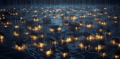Digital Community, Smart Homes, DX, IoT, and Digital Network in Society. generative ai
