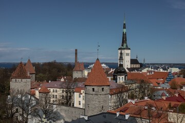 Fototapeta premium Scenic view of the cityscape of Tallin, Estonia