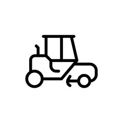 Road grader construction machinery with black outline style. grader, construction, industrial, industry, machine, machinery, equipment. Vector illustration