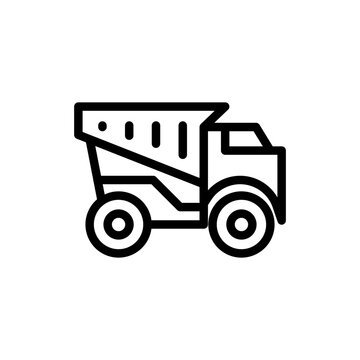 recommend clip art: Mining truck construction machinery with black outline style. work, industry, coal, truck, machine, mine, equipment. Vector illustration