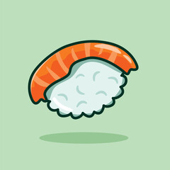 Hirame Sushi Salmon. Vector Illustartion