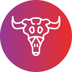 Bull Skull Icon Style