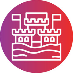 Naklejka premium Desert Palace Icon Style