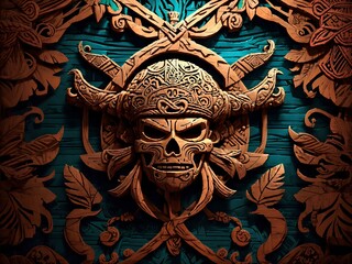abstract background wooden pirate decor with attractive light and details 