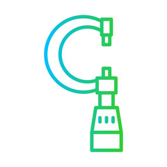 Micrometer measurement icon with blue and green gradient outline style. micrometer, tool, gauge, precision, measurement, accuracy, scale. Vector Illustration