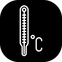 Thermometer measurement icon with black filled line outline style. thermometer, hot, heat, temperature, scale, measurement, celsius. Vector Illustration