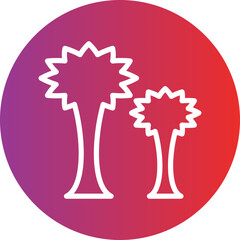 Dubai Tree Icon Style