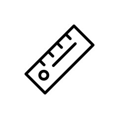 Ruler measurement icon with black outline style. scale, ruler, measure, isolated, object, measurement, line. Vector Illustration