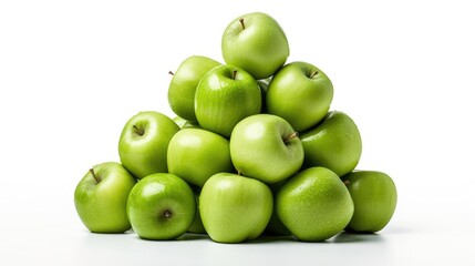 A pile of green apples sitting on top of each other