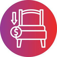 Hotel Cost Icon Style