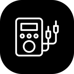 Volmeter measurement icon with black filled line outline style. electric, voltmeter, technology, electronic, voltage, electricity, electrical. Vector Illustration