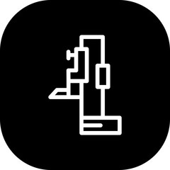 Height gauge measurement icon with black filled line outline style. measure, gauge, height, meter, scale, ruler, chart. Vector Illustration
