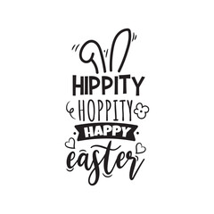 Fototapeta na wymiar Hippity Hoppity Happy Easter Vector Design on White Background