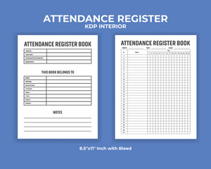 Attendance Register KDP Interior Template