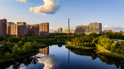 Architectural landscape of southern new town in Changchun, China