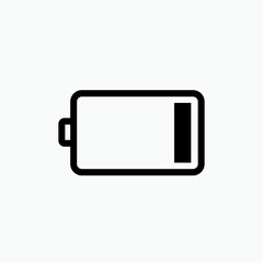  Low Battery Icon. Minimum Level Power, Less Energy Symbol - Vector.