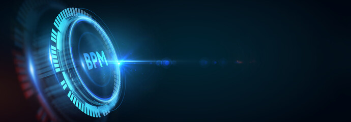 BPM Business process management system technology concept. 3d illustration