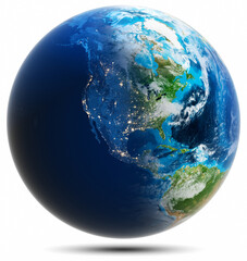 World globe - America, United States