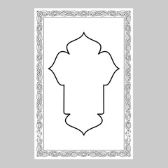 Islamic Book cover line art border frame