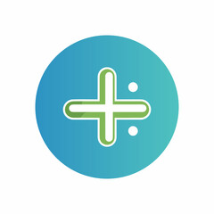 Obraz premium Rehabilitation center filled gradient logo. Anti virus. Addiction treatment. Plus sign. Cross symbol. Design element. Created with artificial intelligence. Ai art for corporate branding, hospital