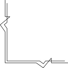 Corner Border Outline Isolated Vector