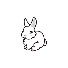 Cute rabbit doodle vector illustration character design