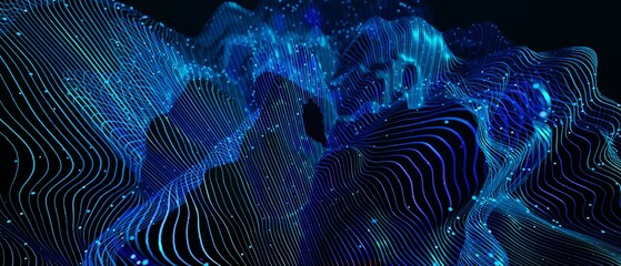 Abstract futuristic - technology with polygonal shapes on dark blue background. Design digital technology concept. 3d illustration.