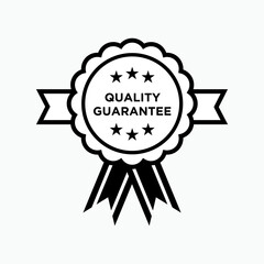 Quality Guarantee Icon. Warranty Emblem. QC Sticker Symbol.