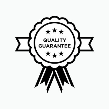 Quality Guarantee Icon. Warranty Emblem. QC Sticker Symbol.