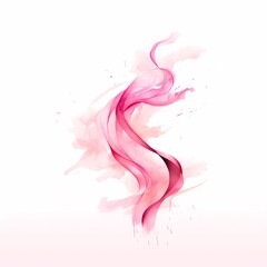 Abstract pink smoke on a white background. Awareness ribbon