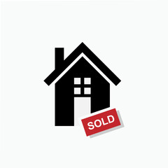 Sold Out Property. Object, Target. Chosen Building Symbol for Info Graphics, Design Elements, Websites, Presentation, and Application - Vector. 