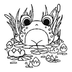 Frog Draw Coloring Page