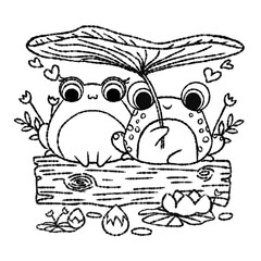 Frog Draw Coloring Page