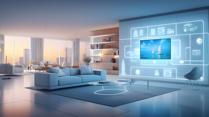 smart home with modern artificial intelligence technology. wireless system based on wifi