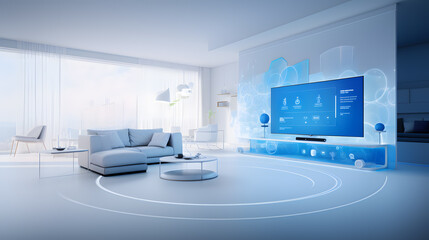 smart home with modern artificial intelligence technology. wireless system based on wifi